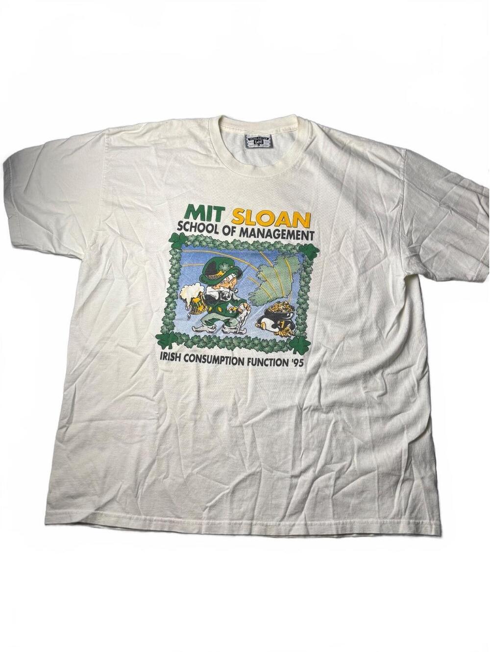 Vintage 1995 MIT Sloan Irish Consumption Lee T Shirt XL